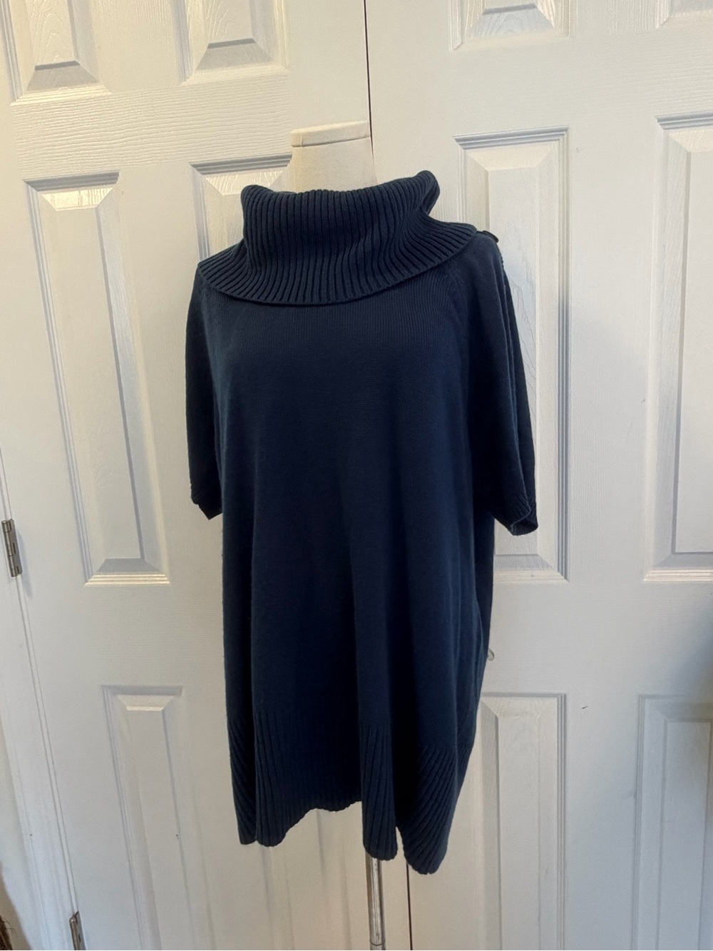 Lane Bryant 18/20W Navy Blue Cowl Neck Tunic Sweater Plus Size